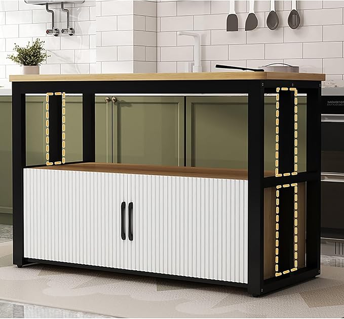 Kitchen Island with Storage, Coffee Bar Cabinet/Bakers Racks for Kitchens; Dining Room Furniture Cabinet, Modern Sideboard Buffet Cabinets for Dining Room, Bathroom, Entryway(C,150x30cm/59x11.81in)
