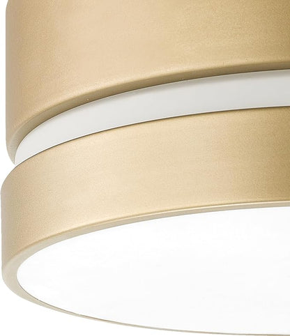 Globe Electric x Novogratz 60754 2-Light Flush Mount Ceiling Light Fixture, Soft Gold Finish, Inner Frosted Shade, Minimalist Lighting for Kitchen Island, Bedroom, or Dining Room, Home Decor