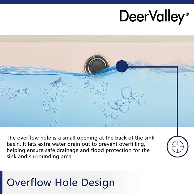DeerValley Rectangular Undermount Bathroom Sink,19.72"x15.59"x6.54" Modern Vessel Sink Bone Color Undermount Bathroom Sink Rectrangle Porcelain Ceramic Lavatory Vanity Vessel Sink with Overflow