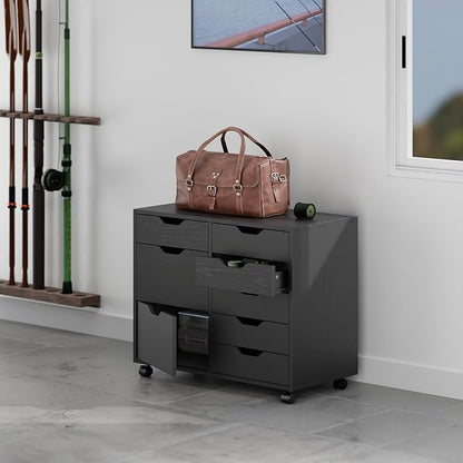 Winsome Halifax Mobile Storage Cabinet with Doors & Drawers, Stylish & Functional Home Storage Cabinet for Filing, Kitchen Organization, Moveable Furniture for Office, Dorms, Apartments