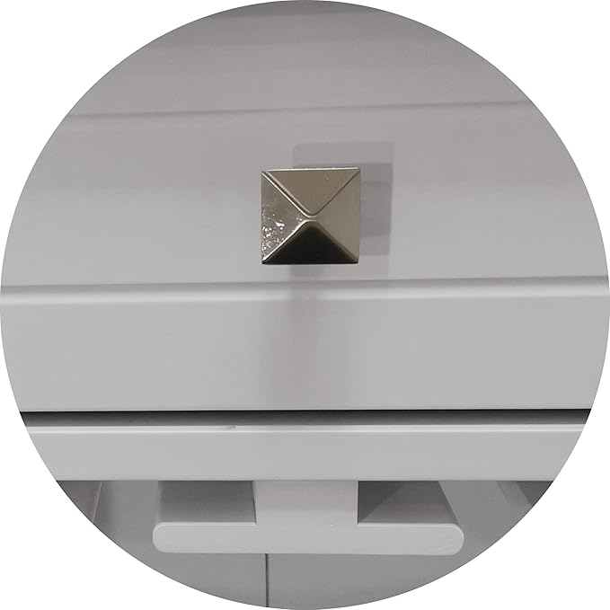 Kings Brand Hiland Bar Cabinet Wine Storage With Glass Holders & Drawer, White, White