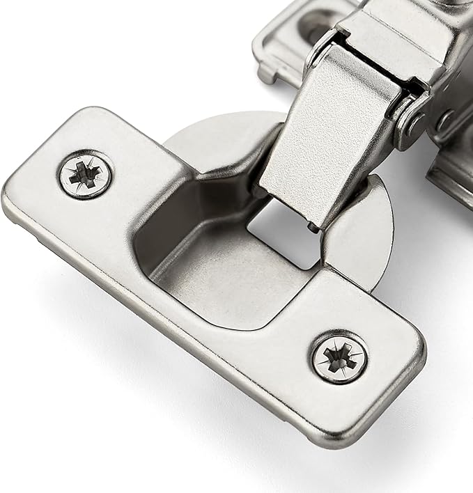 Ravinte 20 Pack 10 Pairs 5/8 Inch Overlay Brushed Nickel Short Arm Kitchen Cabinet Hinges,Soft Close 105 Degree Concealed Hinges with Screwdriver and Mounting Screws Used for Face Frame Door