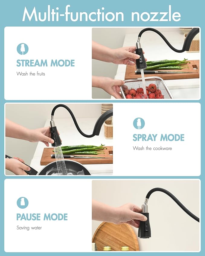 GIMILI Oil Rubbed Bronze Kitchen Faucet with Pull Down Sprayer Single Hole Kitchen Sink Faucet Suitable for Farmhouses RV Laundry Room Outdoor and Campers