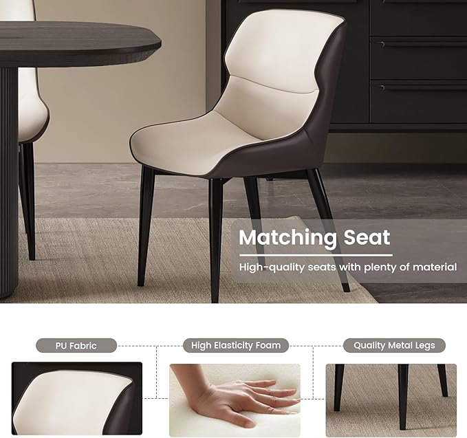 62.99" Oval Dining Table Set for 6, Modern Dining Room Table Set with 6 Chairs for Kitchen, Living Room, Bar, 7 Piece Kitchen Table Set, Dinner Table with Stable Oval Pedestal Black