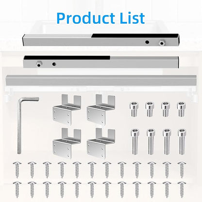 Qualward Undermount Sink Supports Brackets,Adjustable Undermount Sink Support, Stainless Steel Installation Kit for Undermount Kitchen Sink (20-55 inches)
