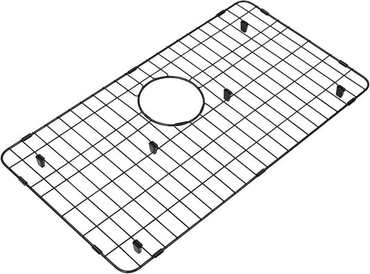 Kitchen Sink Grid and Sink Protectors, Stainless Steel Sink Grids for Bottom of Kitchen Sink, Black Color, 26" x 14" with Rear Drain for Single Sink Bowl