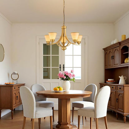 Farmhouse Rattan Chandelier Light Fixture,5-Light Gold Woven Boho Rattan Pendant Light Fixture,Boho Chandelier Lights Ceiling Hanging,Chandeliers for Dining Room,Kitchen Island,Living Room,Bedroom