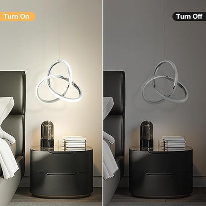 MAYNA Spiral LED Pendant Light, 4000K Natural White Modern Pendant Lights Kitchen Island, 18W Adjustable Height Island Lights for Kitchen Bedroom Dinning Room Living Room, 1 Pack (Chrome)