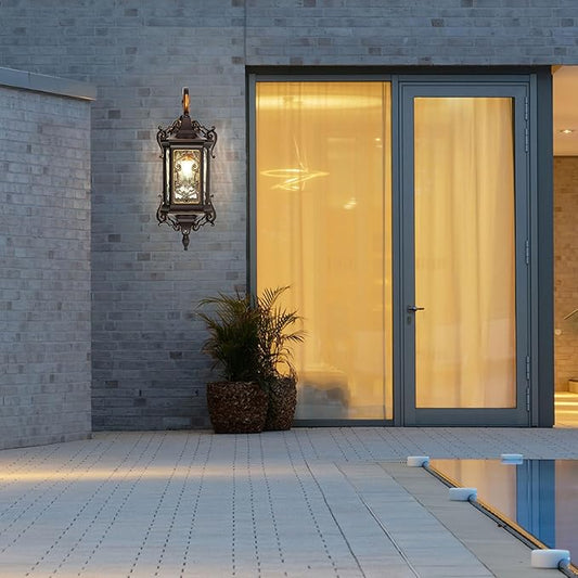 Outdoor Wall Light Fixtures, IP55 Waterproof Outside Wall Lantern Retro Exterior Wall Sconces Vintage Wall-Mounted Lights for Garage House Porch Doorway, E26 w/o Bulb