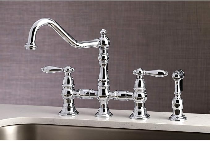 Kingston Brass KS3271ALBS Kitchen Faucet with Side Sprayer, Polished Chrome