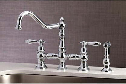 Kingston Brass KS3271ALBS Kitchen Faucet with Side Sprayer, Polished Chrome
