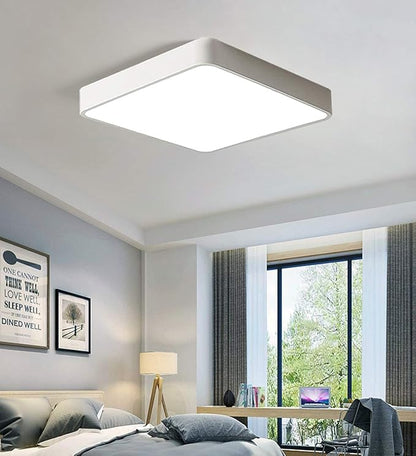 Ganeed LED Flush Mount Ceiling Light,15.7 inch 36W Modern Ceiling Lamp Square,6500K Cool White Lighting Fixture for Living Room/Kitchen/Bedroom/Dining Room,White