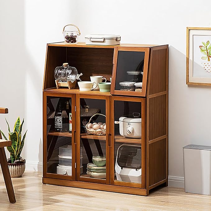 JSDMBD Kitchen Storage Cupboard, Pantry and Freestanding Cabinets, Dustproof and Easy to Clean, Kitchen Island for Spices, Pots and Pans, Storage Shelf for Kitchen, Living Room and Dinning Room