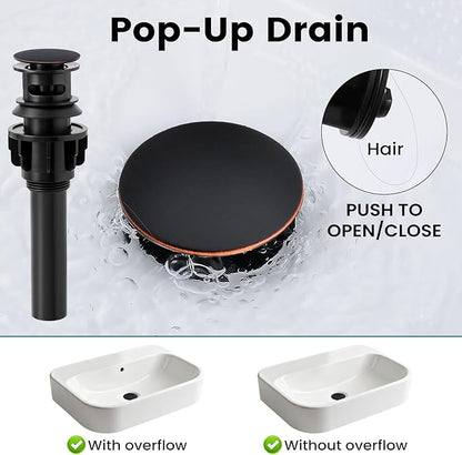 Oil Rubbed Bronze Bathroom Faucet 3 Hole with Pull Out Sprayer, Bathroom Sink Faucet with Pop Up Drain, 8 inch Widespread Faucet with 360° Swivel Spout, 2 Handle Vanity Faucet