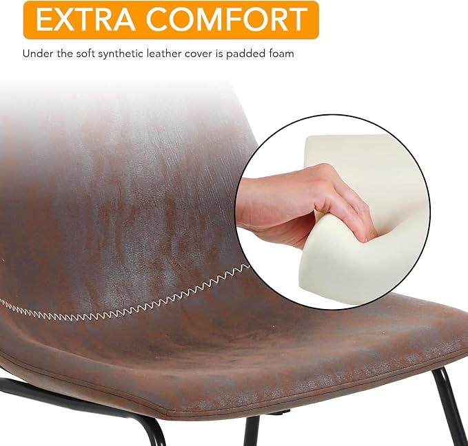 PayLessHere Dining Chairs Set of 2 Kitchen Chairs Living Room Chairs Counter Stools with Backs Leather Island