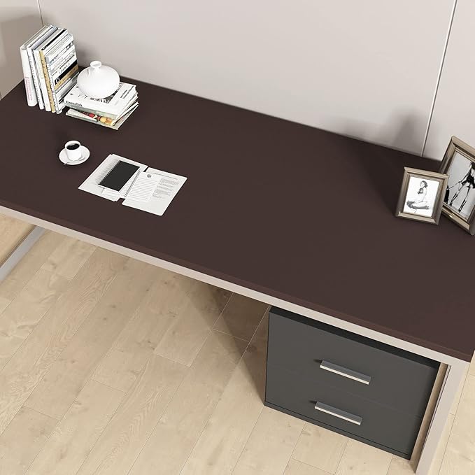 Decotalk 24x120 Inch Dark Brown Peel and Stick Wallpaper Brown Cabinet Contact Paper Peel and Stick Wall Paper Solid Color Wall Vinyl for Bedroom Kitchen Cabinet Vinyl Wrap Wallpaper Adhesive