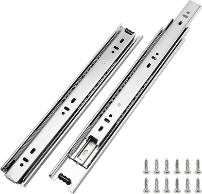 LONTAN Full Extension Ball Bearing Drawer Slides 8 10 12 14 16 18 20 22 24 Inch Heavy Duty Side Mount File Cabinet Rails Dresser Runner Kitchen Cabinet Drawer Glides 100 LB Capacity (16 inch,1 Pair)