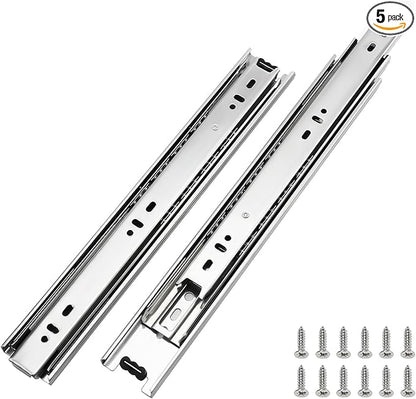 LONTAN Heavy Duty Full Extension Ball Bearing Drawer Slides 8 10 12 14 16 18 20 22 24 Inch Side Mount File Cabinet Rails Dresser Runner Kitchen Cabinet Drawer Glides 100 LB Capacity (20 inch，5 Pairs)