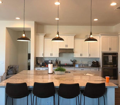 CLAXY Farmhouse Barn Pendant Light Black 1-Light Hardwired Hanging Light Fixture for Kitchen Dining Loft Restaurant Bar