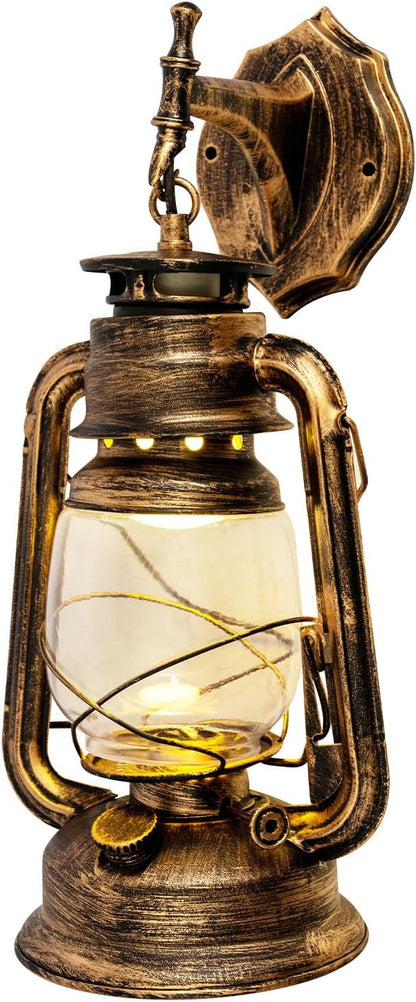 LOYALHEARTDY Wall Porch Light Vintage Rustic Lantern Lamp Indoor Outdoor Industrial Retro E27 Wall Lighting Fixture for Wall, Garage, Front Porch (D)