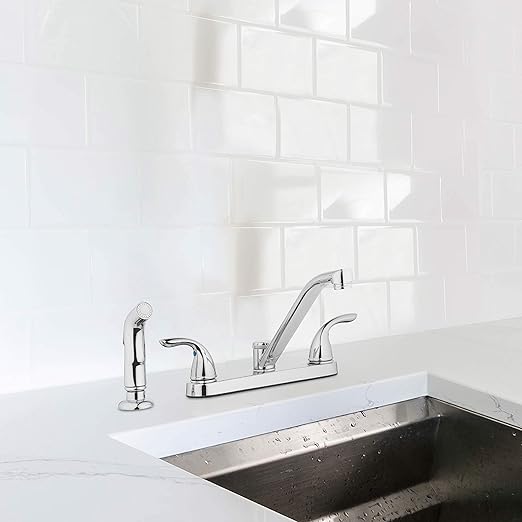 Aqua Vista 25-K82CS-CH-AV Kitchen Sink Faucet with Side Spray, Polished Chrome Two Handle