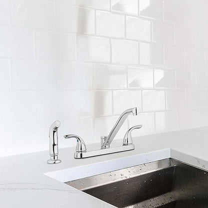 Aqua Vista 25-K82CS-CH-AV Kitchen Sink Faucet with Side Spray, Polished Chrome Two Handle
