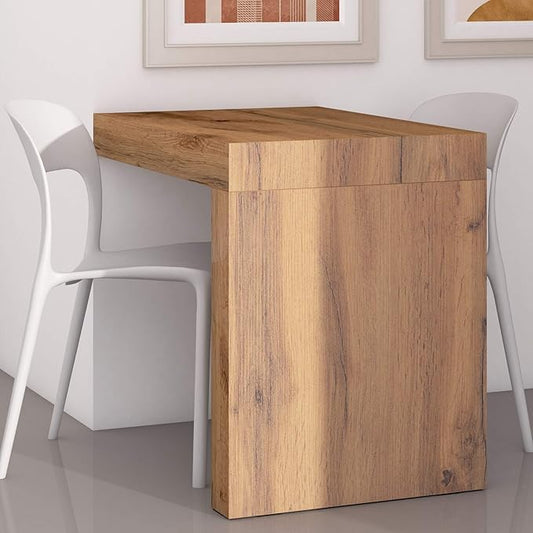 Mobili Fiver, Evolution Dining Table 35.4 x 23.6 in, Concrete Effect, Grey with One Leg, for 2 People, Modern Dining Table for Kitchen, Italian Furniture