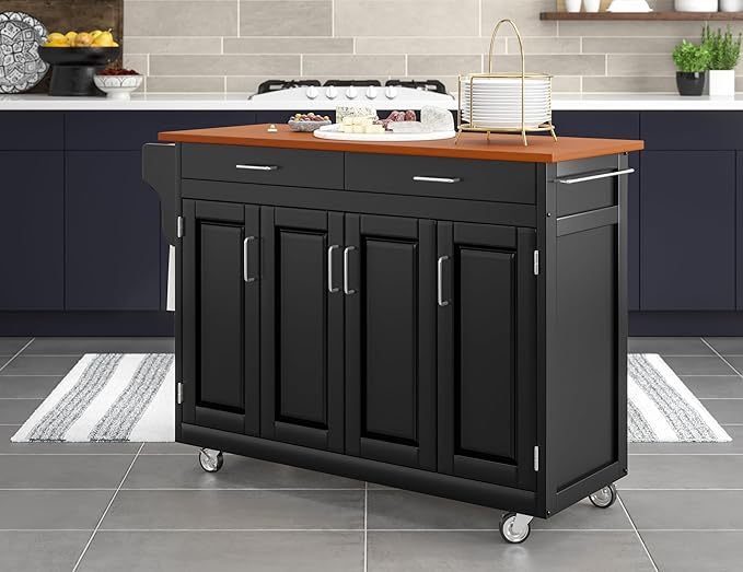 homestyles Create-A-Cart Black Kitchen Cart