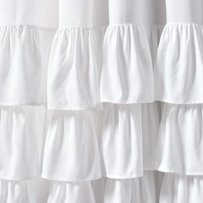 Lush Decor Allison Ruffle Light Filtering Window Curtain Panels Pair 40" W x 63" L White - Coquette Curtains for Bedroom - Drapes - Ruffle Curtains Kids