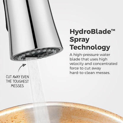 Pfister Alderwood Kitchen Faucet with Pull Down Sprayer and Soap Dispenser, Single Handle High Arc Spout, Chrome Finish, NSF Certified, 1 or 3 Hole Installation F5297AWC