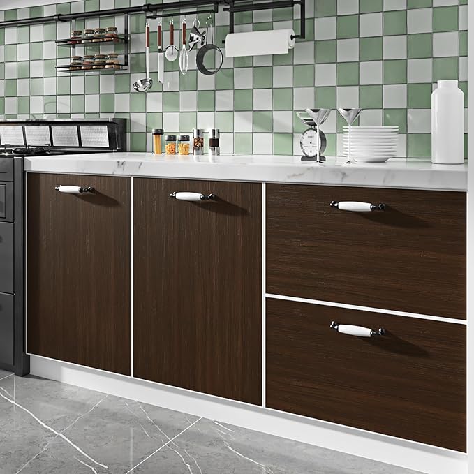WESTICK Large Wood Contact Paper 394"x24" Brown Kitchen Countertops Peel and Stick Waterproof Wood Grain Contact Paper Self Adhesive Wooden Vinyl Wrap Wallpaper for Cabinets Camper Tables Desk Dresser