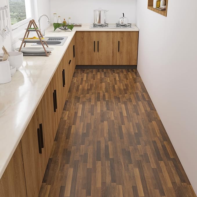 CRE8TIVE Brown Butcher Block Contact Paper Self Adhesive Shiplap Peel and Stick Wallpaper Waterproof Removable Wood Grain Vinyl Wrap for Countertops, Table Desk Top 12"x354"