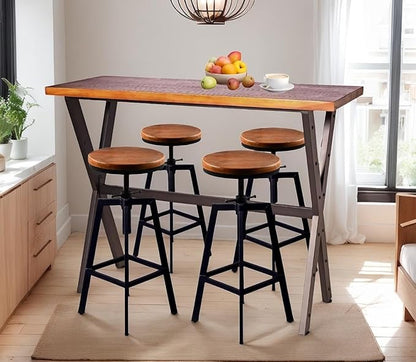 Diwhy Industrial Console Table, 41.3" High Bar Table for Kitchen, Living Room, Coffee Bar, Black Metal Frame, Dining Table, 47.2 × 19.7 inchs Wood Desktop