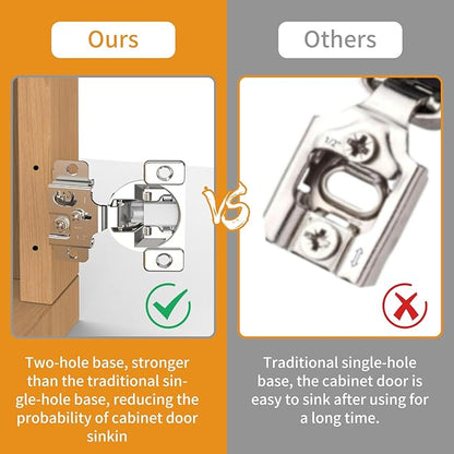 Chibery 10 Pack 1/2" Overlay 3D Soft Close Concealed Hinge, Face Frame Door, Small Angle Slow Close, Self Closing Hidden Satin Nickel, 105° Concealed Stainless Steel Hinges for Kitchen Cabinet Door