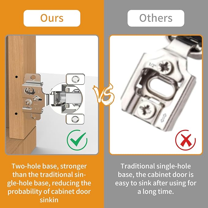 Chibery 2 Pack 1/2" Overlay 3D Soft Close Concealed Hinge, Face Frame Door, Small Angle Slow Close, Self Closing Hidden Satin Nickel, 105° Concealed Stainless Steel Hinges for Kitchen Cabinet Door