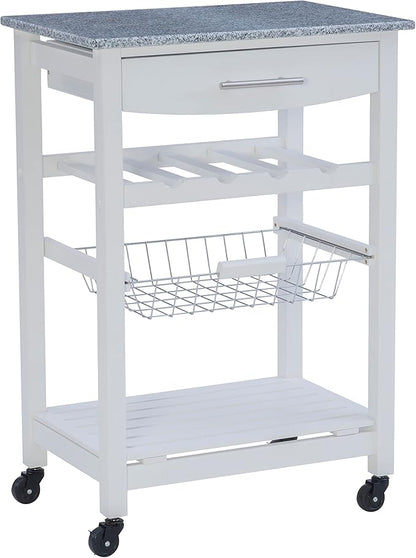 Linon Kitchen Island, White, 22.88 x 15.75 x 33.88