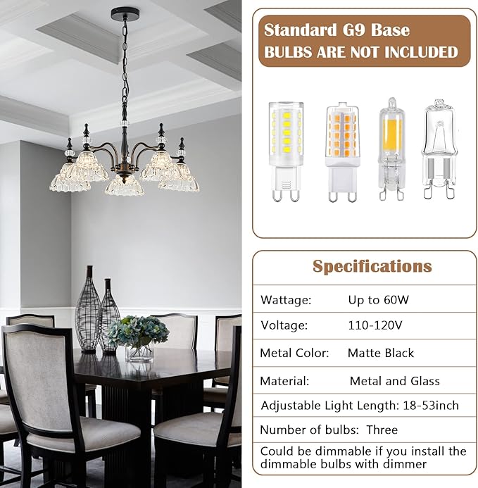 HDDFL Chandeliers Light Fixture 5 Lights Chandelier Lamp Modern Pendant Lighting Fixtures Hanging Lamps for Dining Room Kitchen Entryway Living Room Bedrooms Foyer Entrance
