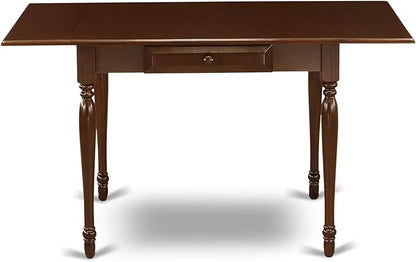 East West Furniture MZT-MAH-T Monza Kitchen Table - a Rectangle Dining Table Top with Dropleaf & Stylish Legs, 36x54 Inch, Mahogany