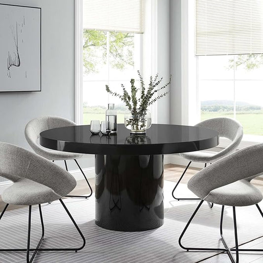 Modway EEI-4910-BLK Gratify 60" Round Dining Table, Black