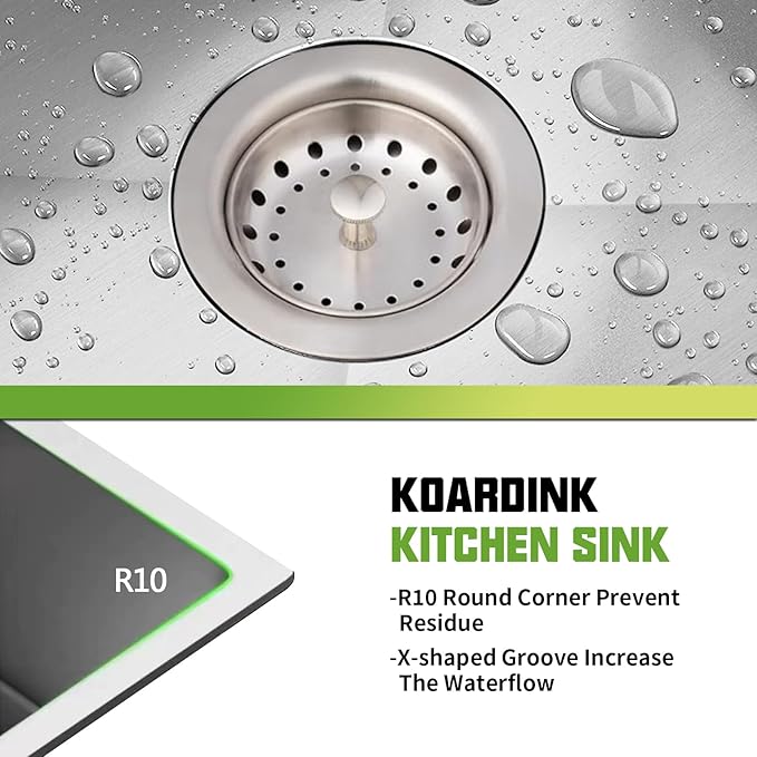 Stainless Steel Undermount Single Bowl Sink - 22x18 Inch Modern Bar & Kitchen Combo - SS Grid, Silicon Mat, Drain Strainer Set