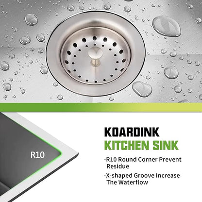 Stainless Steel Undermount Single Bowl Sink - 22x18 Inch Modern Bar & Kitchen Combo - SS Grid, Silicon Mat, Drain Strainer Set