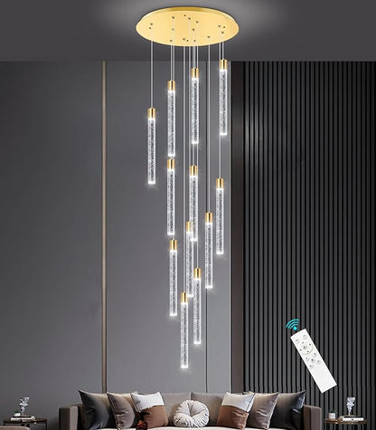 Modern Chandelier for Staircase Modern LED Chandelier Crystal Chandelier Dimmable Pendant Lights for High Ceiling Chandelier Light Fixture