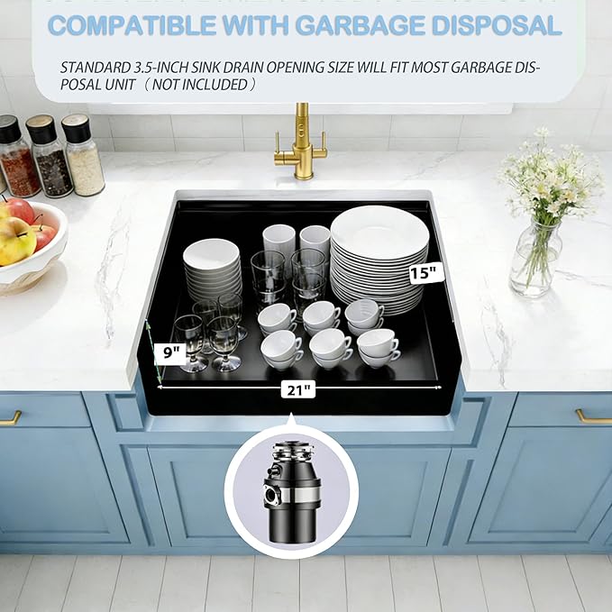Black Undermount Kitchen Sink,16 Gauge T-304S Stainless Steel Workstation Sinks with Accessories, 23"x 18" X 10" Deep Kitchen Sink can hold Large Pot