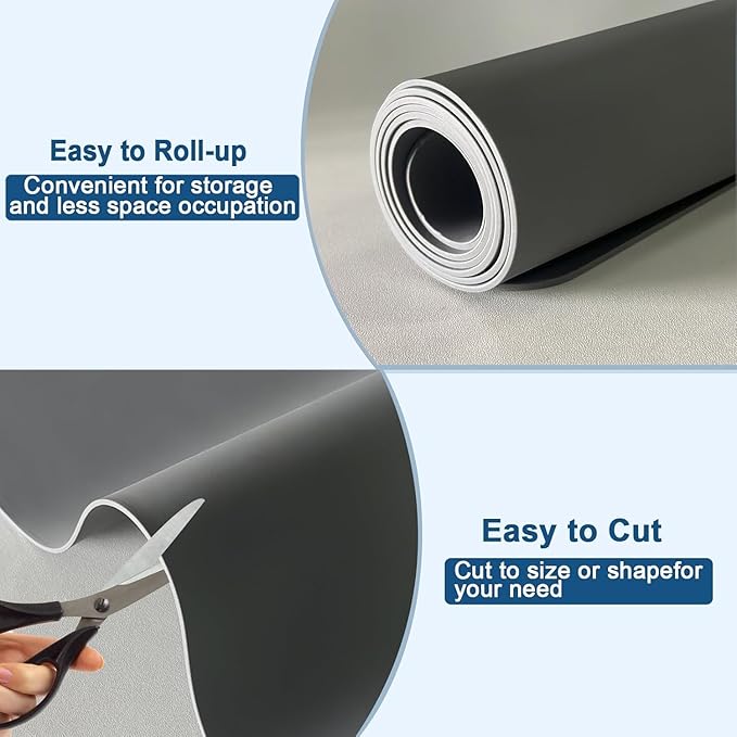 48''x32''(120cmx80cm) Large Silicone Mat for Kitchen Counter, 1.5MM Non-Slip Heat Resistant Countertop Protector, Waterproof Silicone Craft Mat for Kitchen Island, Light Gray