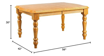 Sunset Trading Oak Selections Dining Table, Light Finish, 30 x 42 x 56