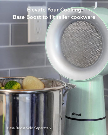 AirHood Wired Range Hood | Portable Kitchen Exhaust Fan with 2 Activated Charcoal Air Filter & Stainless-steel Oil Filter | Easy to Clean - Ideal for Indoor Cooktop Use (Mint Green)