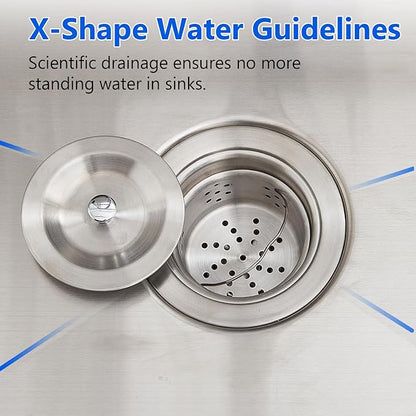18x18 Inch Drop In Bar Sinks, Stainless Steel Top Mount Single Bowl Kitchen Prep Sink Wet Bar Laundry Outdoor RV Patio Sink with Cutting Board