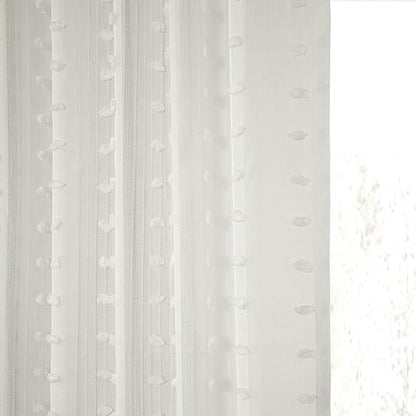HPD Half Price Drapes Patterned Faux Linen Sheer Curtains for Living Room 50 X 120 (1 Panel), Rod Pocket Window Curtains for Bedroom, Strasbourg Dot