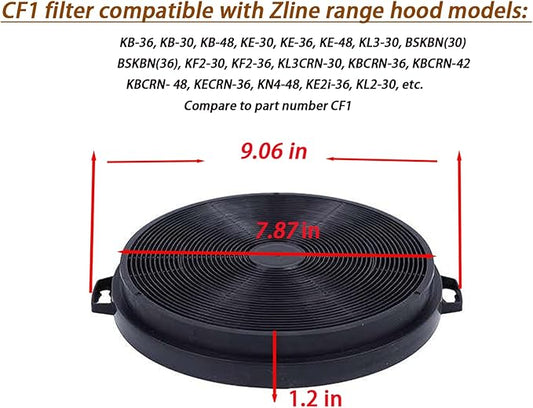 8 Pack CF1 Range Hood Carbon Filters Compatible for Zline KB-36 KB-30 KE-30 IE77 Models-Also Fits Other Zline Models,Excludes 587 597 9597 See Description