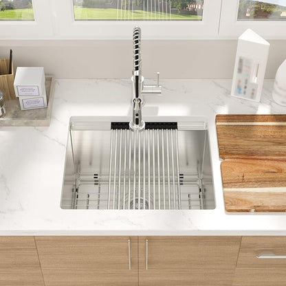 21 Laundry Sink Undermount - 21x19x12 Inch Laundry Utility Sink 12 Inch Extra Deep Single Bowl 16 Gauge Stainless Steel Kitchen Sinks Utility Room Sinks Workstation Basin